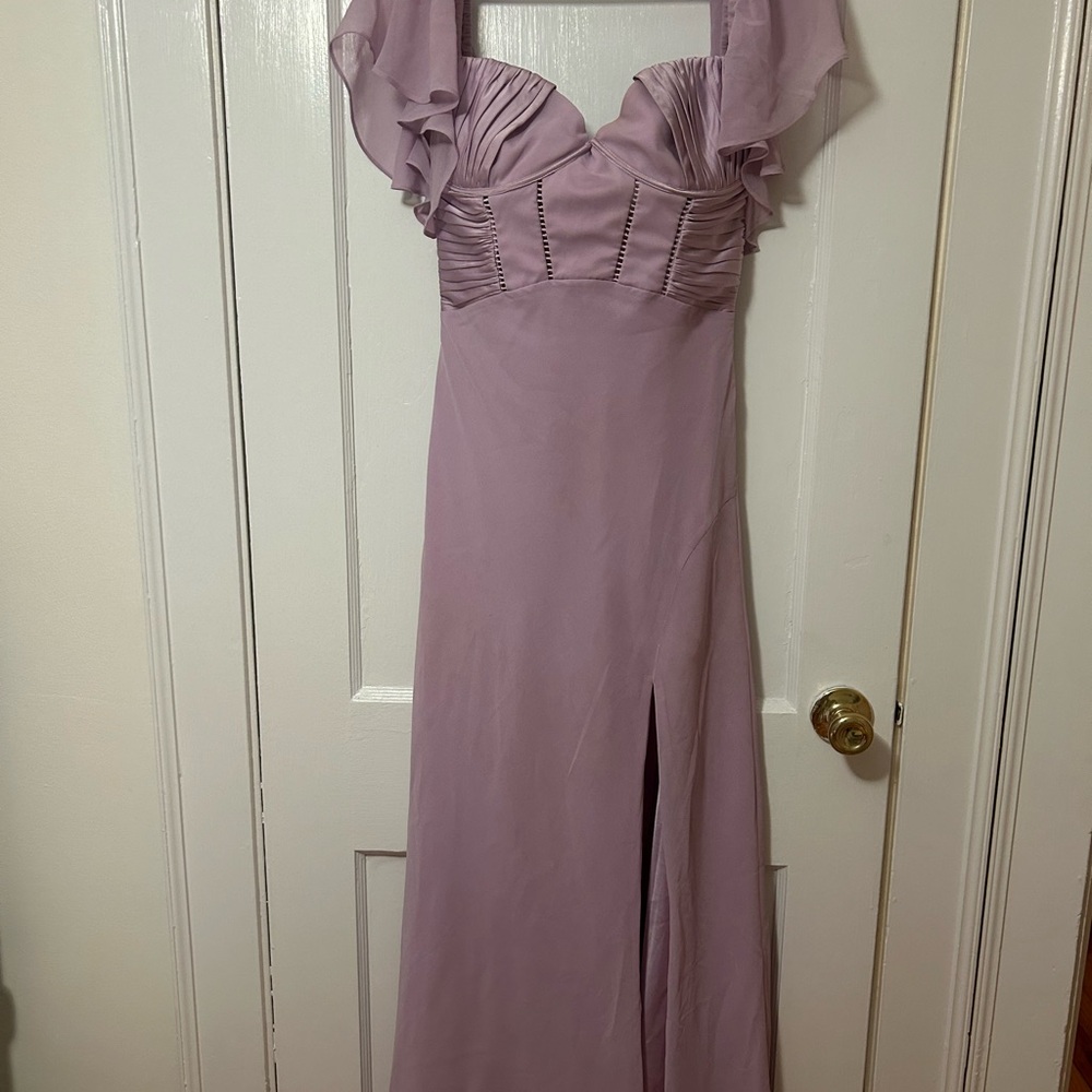 ASOS Lilac Maxi Dress with Ruffle Detail